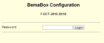 BemaBox Konfiguration Anmeldung
