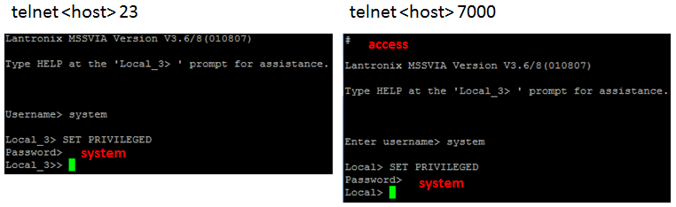 COM-Server Lantronix MSS-VIA Telnet Konfiguration